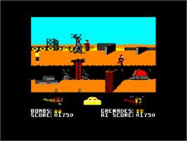In game image of Biggles on the Amstrad CPC.