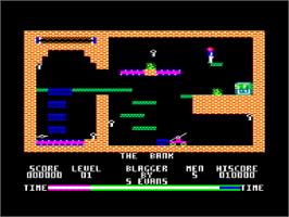 In game image of Blagger on the Amstrad CPC.