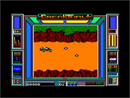 In game image of BreakThru on the Amstrad CPC.