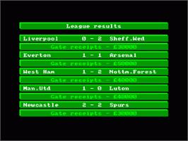 In game image of Brian Clough's Football Fortunes on the Amstrad CPC.
