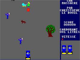 In game image of Car Massacre on the Amstrad CPC.