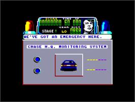 In game image of Chase H.Q. on the Amstrad CPC.