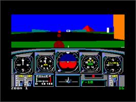 In game image of Chuck Yeager's Advanced Flight Trainer on the Amstrad CPC.