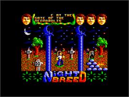 In game image of Clive Barker's Nightbreed:  The Action Game on the Amstrad CPC.