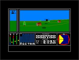 In game image of Combat Lynx on the Amstrad CPC.