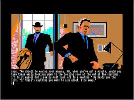 In game image of Corruption on the Amstrad CPC.
