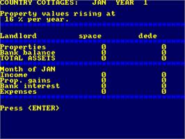In game image of Country Cottages on the Amstrad CPC.