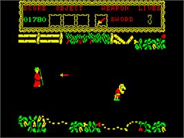 In game image of Curse Of Sherwood, The on the Amstrad CPC.