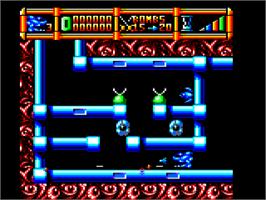 In game image of Cybernoid 2: The Revenge on the Amstrad CPC.