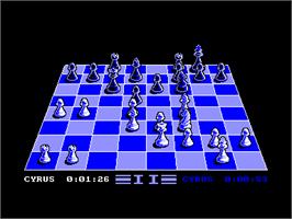 In game image of Cyrus 2 Chess - 3D Chess on the Amstrad CPC.