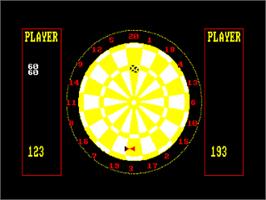 In game image of Darts (Alligata) on the Amstrad CPC.