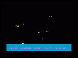 In game image of Demon Attack on the Amstrad CPC.