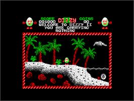 In game image of Dizzy 2 - Treasure Island Dizzy on the Amstrad CPC.