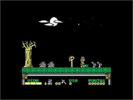 In game image of Drakkar on the Amstrad CPC.
