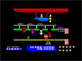 In game image of Dynamite Dux on the Amstrad CPC.