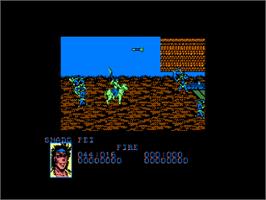 In game image of Dynasty Wars on the Amstrad CPC.
