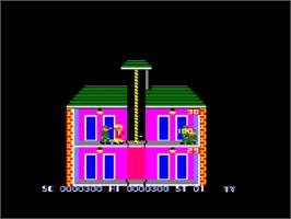 In game image of Elevator Action on the Amstrad CPC.
