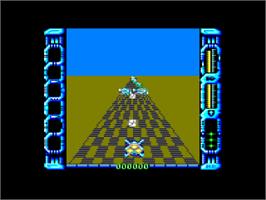 In game image of Eliminator on the Amstrad CPC.