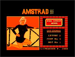 In game image of Eva Strip Word on the Amstrad CPC.