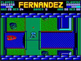 In game image of Fernandez Must Die on the Amstrad CPC.