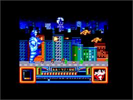 In game image of Ghostbusters 2 on the Amstrad CPC.