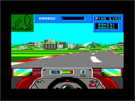 In game image of Grand Prix Circuit on the Amstrad CPC.