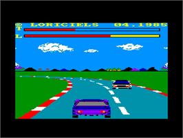 In game image of Grand Prix Rally II on the Amstrad CPC.