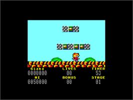In game image of Great Giana Sisters on the Amstrad CPC.
