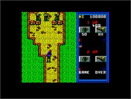 In game image of Guerrilla War on the Amstrad CPC.