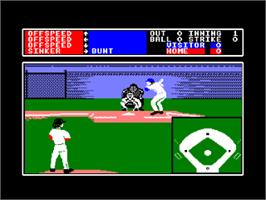 In game image of HardBall on the Amstrad CPC.