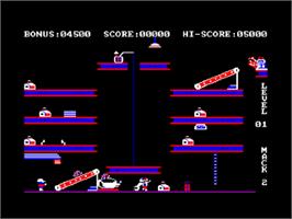In game image of Hard Hat Mack on the Amstrad CPC.