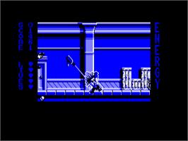 In game image of Hudson Hawk on the Amstrad CPC.