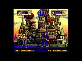 In game image of Human Killing Machine on the Amstrad CPC.