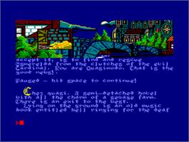 In game image of Hunchback the Adventure on the Amstrad CPC.