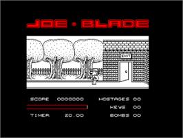 In game image of Joe Blade on the Amstrad CPC.