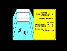 In game image of Jonah Barrington's Squash on the Amstrad CPC.