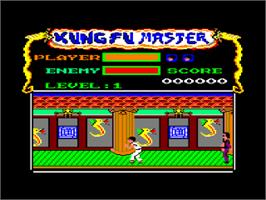 In game image of Kung-Fu Master on the Amstrad CPC.