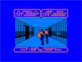 In game image of Line of Fire / Bakudan Yarou on the Amstrad CPC.