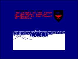 In game image of Lords Of Midnight on the Amstrad CPC.