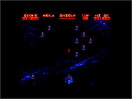 In game image of Mega Phoenix on the Amstrad CPC.