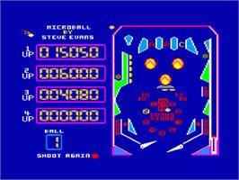 In game image of Micro Ball on the Amstrad CPC.