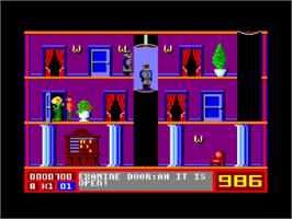 In game image of Mission Elevator on the Amstrad CPC.