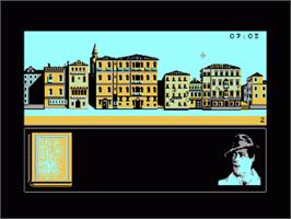 In game image of Murders in Venice on the Amstrad CPC.