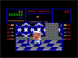 In game image of Narc on the Amstrad CPC.