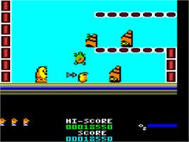 In game image of New Zealand Story, The on the Amstrad CPC.