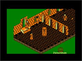 In game image of Nosferatu The Vampyre on the Amstrad CPC.