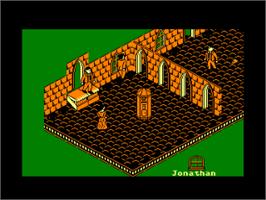 In game image of Nosferatu the Vampyre on the Amstrad CPC.