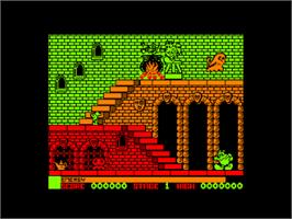 In game image of Olli & Lissa: The Ghost of Shilmore Castle on the Amstrad CPC.