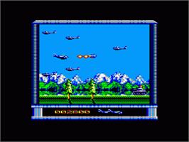 In game image of P-47 Thunderbolt: The Freedom Fighter on the Amstrad CPC.