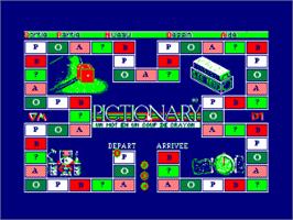 In game image of Pictionary on the Amstrad CPC.